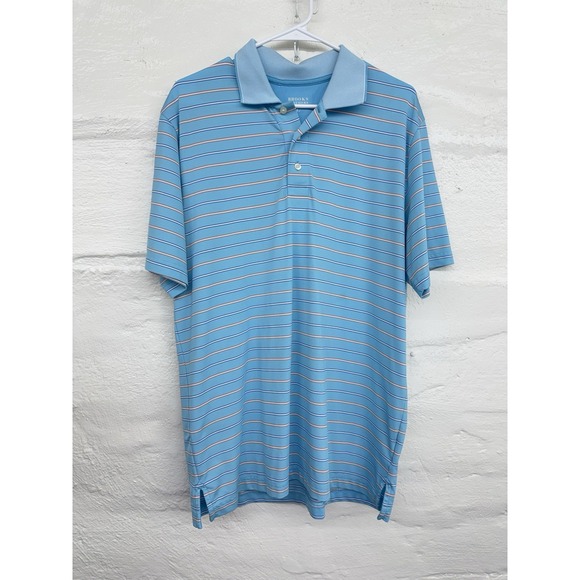 Brooks Brothers Other - Brooks Brothers Polo Shirt L  Blue Stripe Performance Short Sleeve Luxury